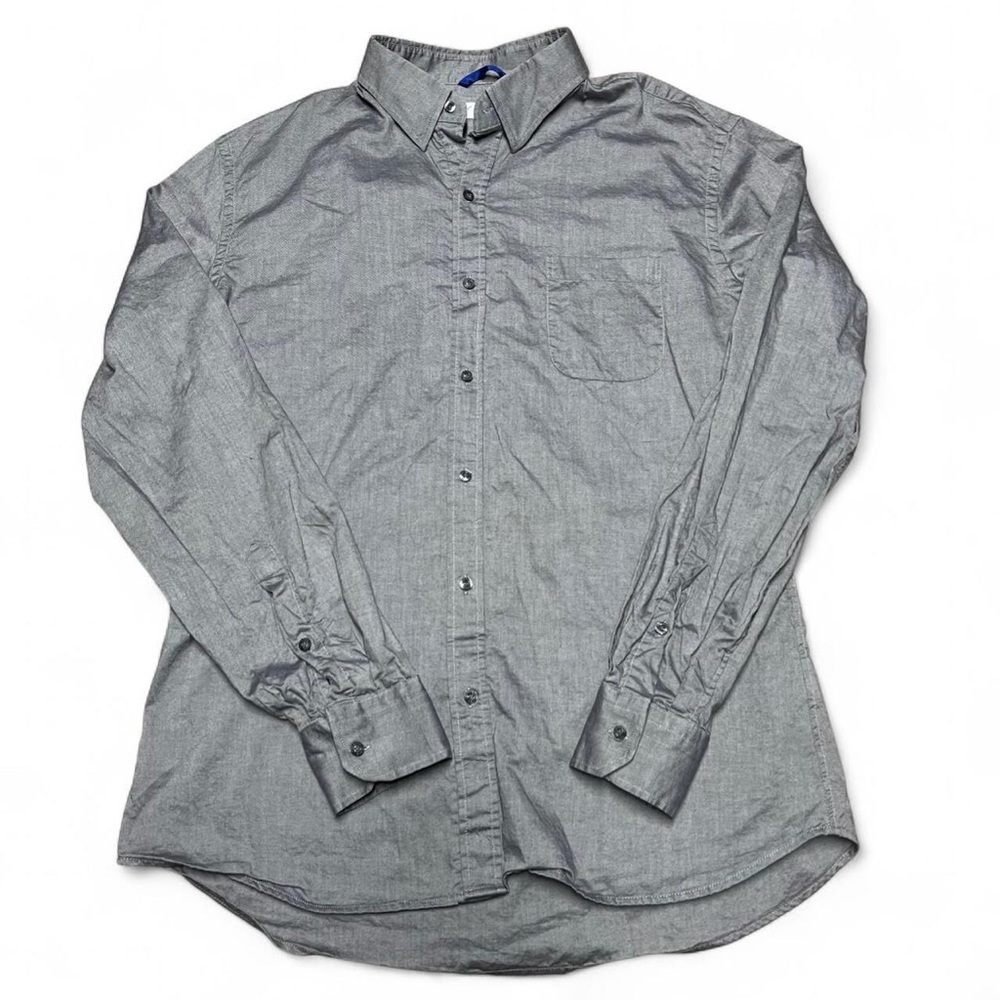 Teddy Stratford Shirt Mens Size 5 XL Grey Zip Fit Hidden Zipper Button Down